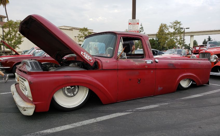 Slammed Ford Pickup at Early Rodders Cars and Coffee
